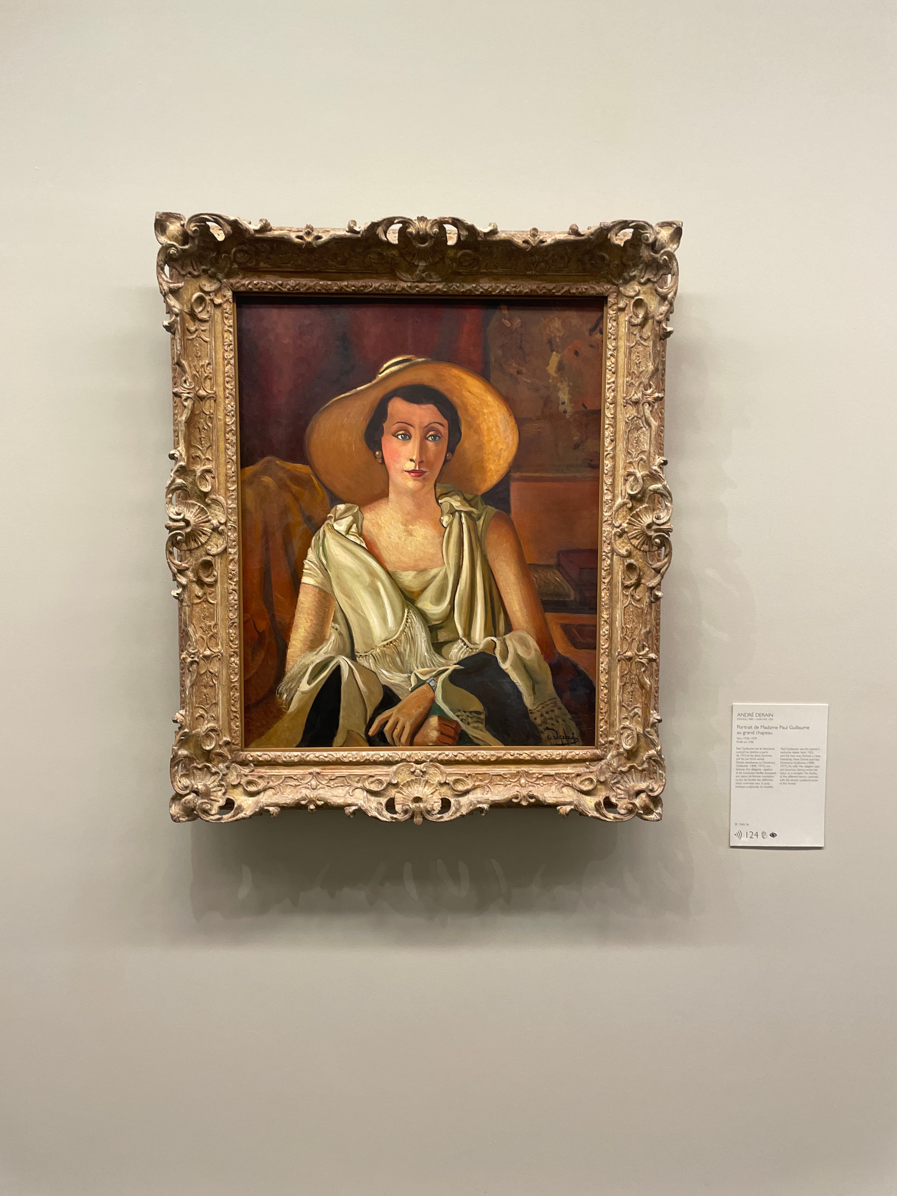 Derain’s Portrait of Madame Guillaume in a large hat