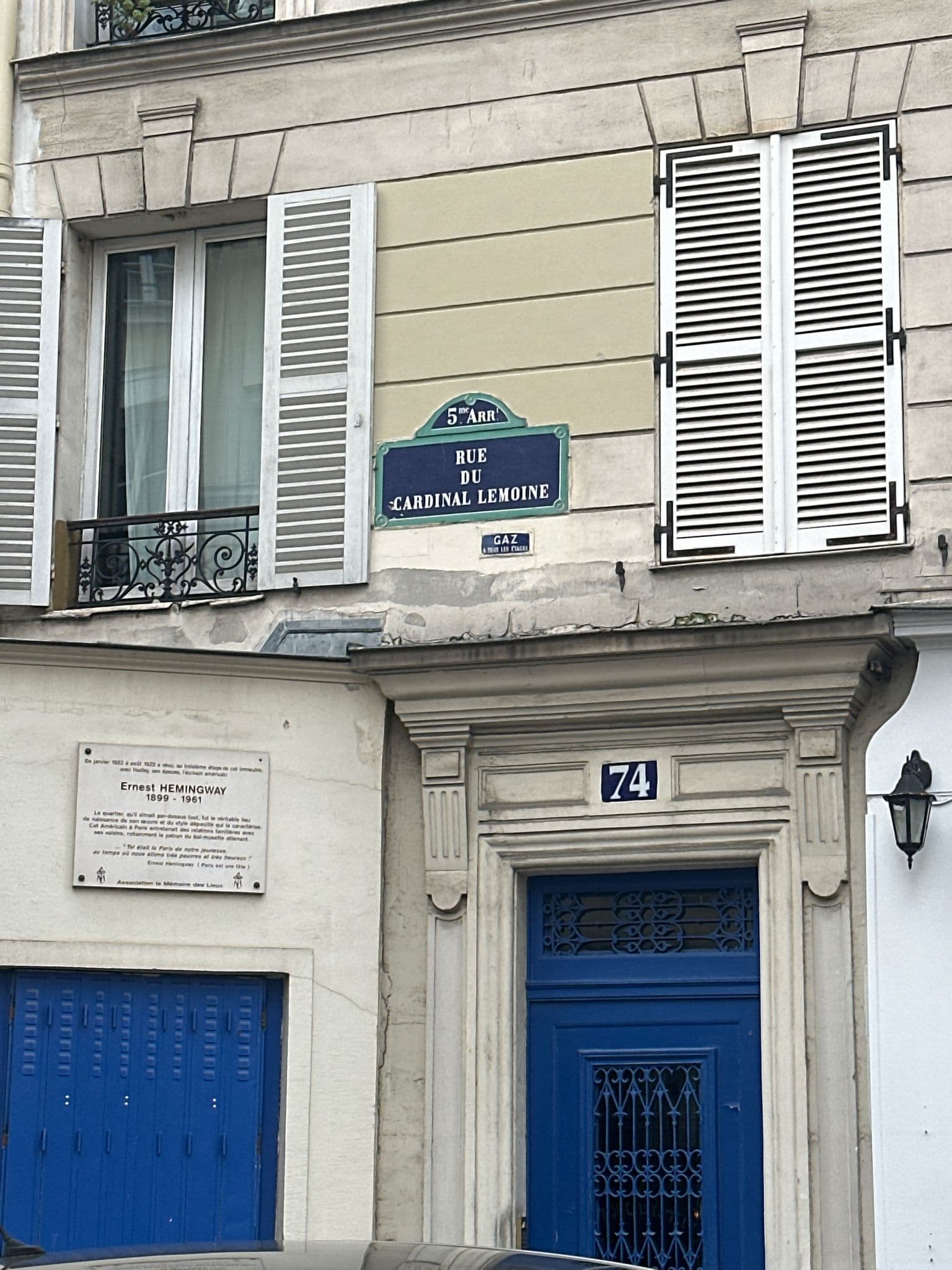 Hemingway’s First Parisian Apartment